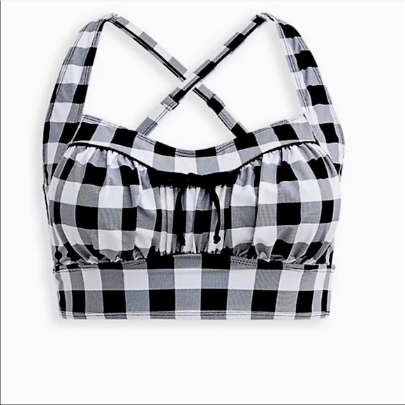Torrid 2 RUCHED RETRO CHIC BIKINI TOP - GINGHAM - Picture 5 of 5
